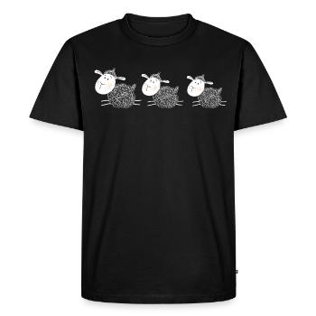 Trois moutons sont les meilleurs amis - moutons - agneau - T-shirt Premium bio Homme - noir - Devant - Nico (187cm)