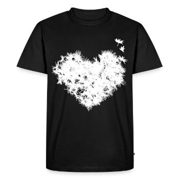 Pusteblumen Herz - T-shirt Premium bio Homme - noir - Devant - Nico (187cm)