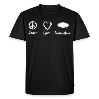 Peace Love Trampolines - Men's Premium Organic T-Shirt - black - Front - Nico (187cm)