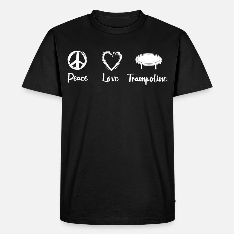 Peace Love Trampoline - Männer Premium Bio T-Shirt - Schwarz