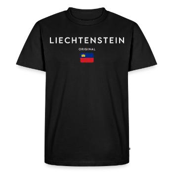 Drapeau du Liechtenstein - T-shirt Premium bio Homme - noir - Devant - Nico (187cm)