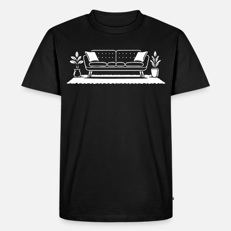 Retro Sofa Design – Möbel mit Stil - Männer Premium Bio T-Shirt - Schwarz