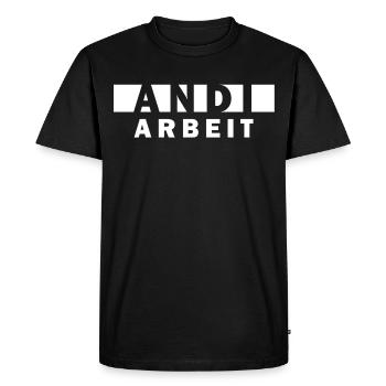 Andi Arbeit – Drôle de récit Andreas Andrea - T-shirt Premium bio Homme - noir - Devant - Nico (187cm)