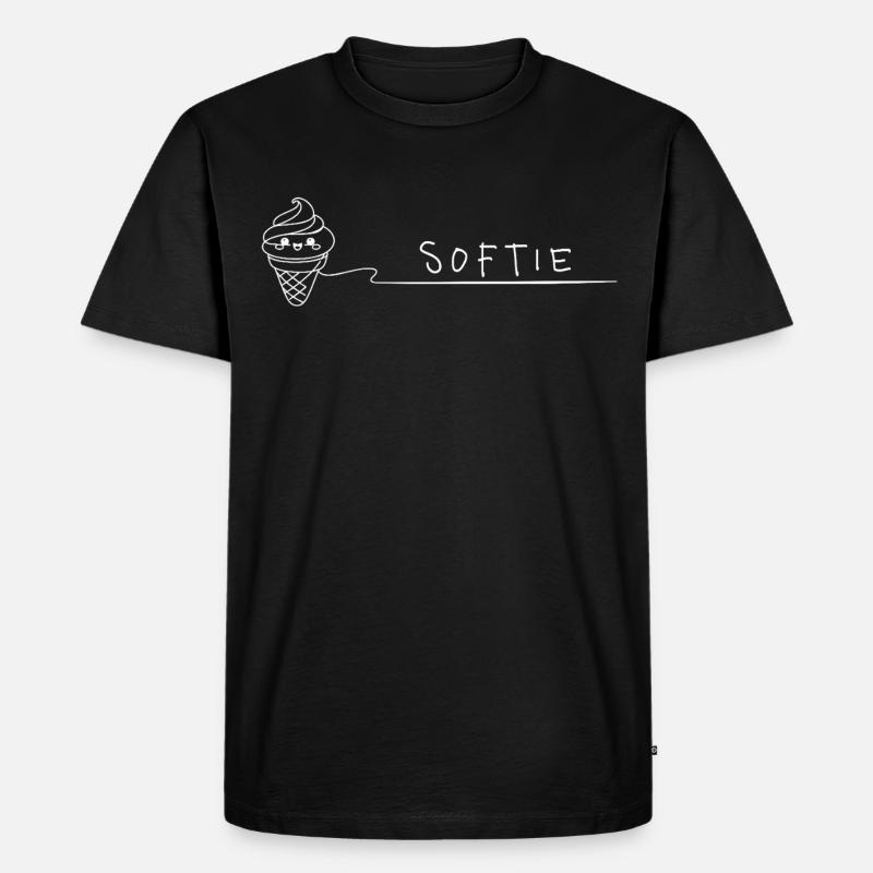 Softie. Softeis Liebe Minimal Oneline - Men's Premium Organic T-Shirt - black