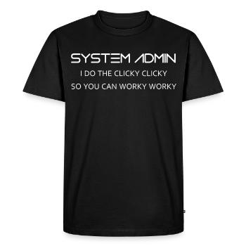 System Admin do clicky clicky in white - Men's Premium Organic T-Shirt - black - Front - Nico (187cm)