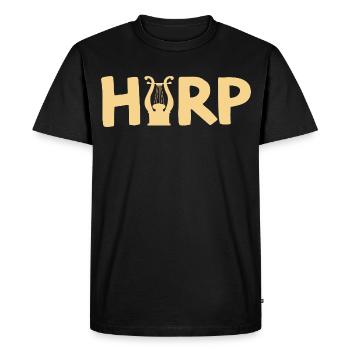 Harp Lyre Music Lover Graphic - Men's Premium Organic T-Shirt - black - Front - Nico (187cm)