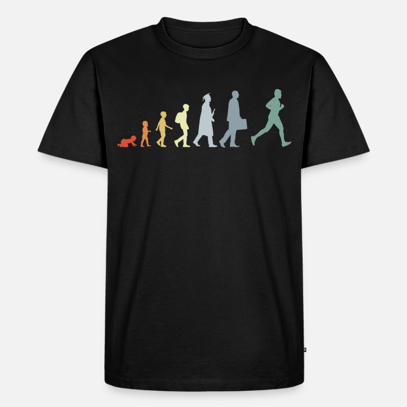 Läufer Evolution - Männer Premium Bio T-Shirt - Schwarz