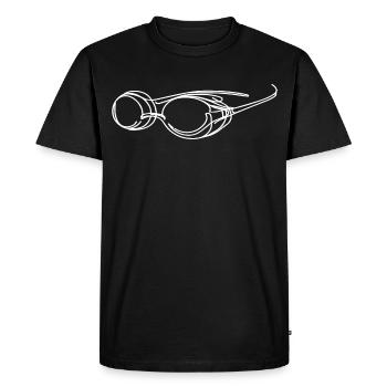 Croquis de lunettes de natation - T-shirt Premium bio Homme - noir - Devant - Nico (187cm)