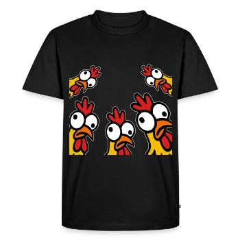 Crazy Chickens - Men's Premium Organic T-Shirt - black - Front - Nico (187cm)