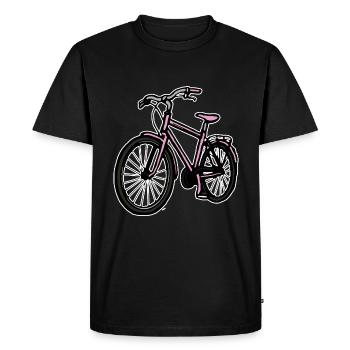 Rose Vélo Femmes Filles - T-shirt Premium bio Homme - noir - Devant - Nico (187cm)