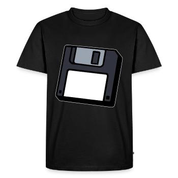Disquette Rétro Symbole Ordinateur - T-shirt Premium bio Homme - noir - Devant - Nico (187cm)