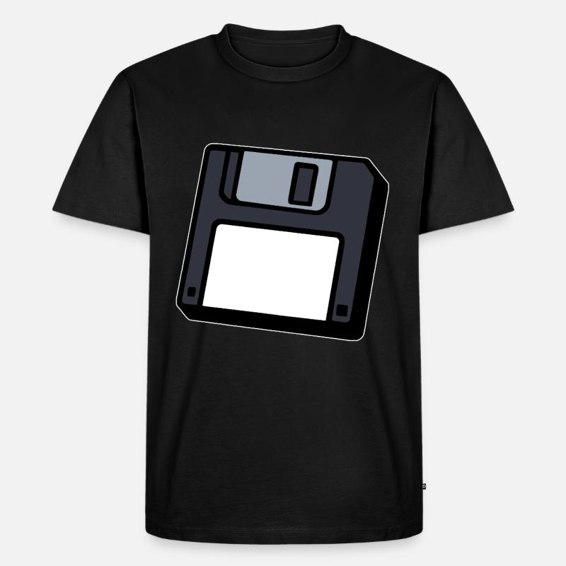 Diskette Retro Symbol Computer - Männer Premium Bio T-Shirt - Schwarz