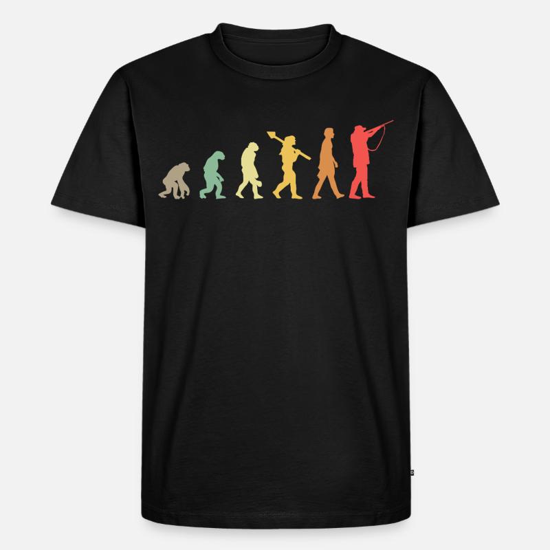 Evolution Hunting Jagd Jäger - Männer Premium Bio T-Shirt - Schwarz
