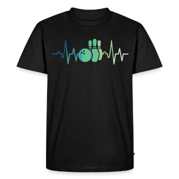 Bowling Heartbeat Bowler - Men's Premium Organic T-Shirt - black - Front - Nico (187cm)