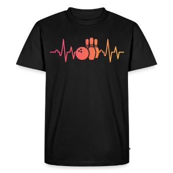 Bowling Sunset Battement de cœur Bowler - T-shirt Premium bio Homme - noir - Devant - Nico (187cm)