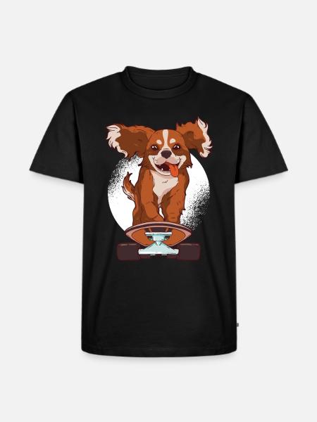 Cavalier dog skater - Men's Premium Organic T-Shirt - black