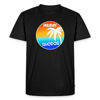 Rhodes Holiday Design colorful - Men's Premium Organic T-Shirt - black - Front - Nico (187cm)