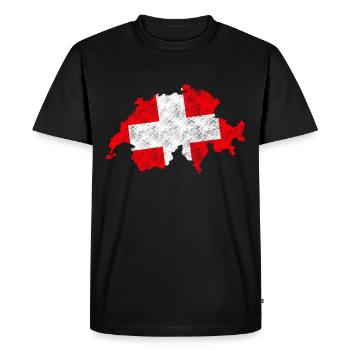 Suisse rétro - T-shirt Premium bio Homme - noir - Devant - Nico (187cm)
