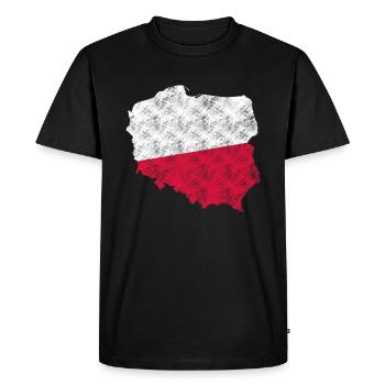 Pologne rétro - T-shirt Premium bio Homme - noir - Devant - Nico (187cm)