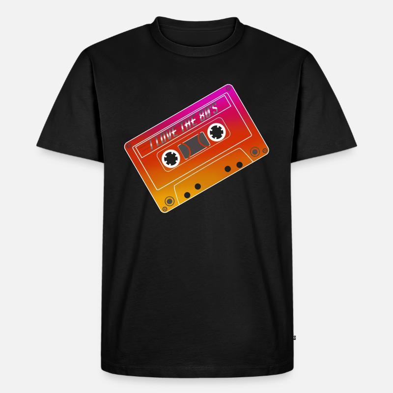 Kassette - Männer Premium Bio T-Shirt - Schwarz