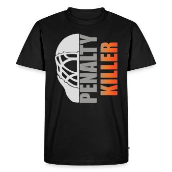 Conception de gardien de but de hockey sur glace - T-shirt Premium bio Homme - noir - Devant - Nico (187cm)