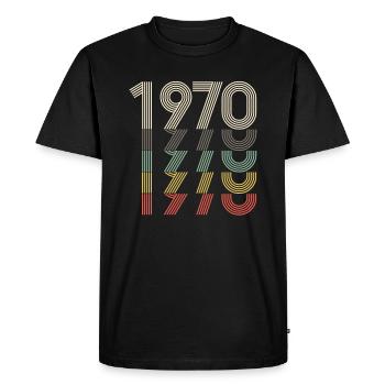 Retro Design (1970) - Men's Premium Organic T-Shirt - black - Front - Nico (187cm)