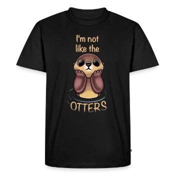 Dessin animal de loutres - T-shirt Premium bio Homme - noir - Devant - Nico (187cm)
