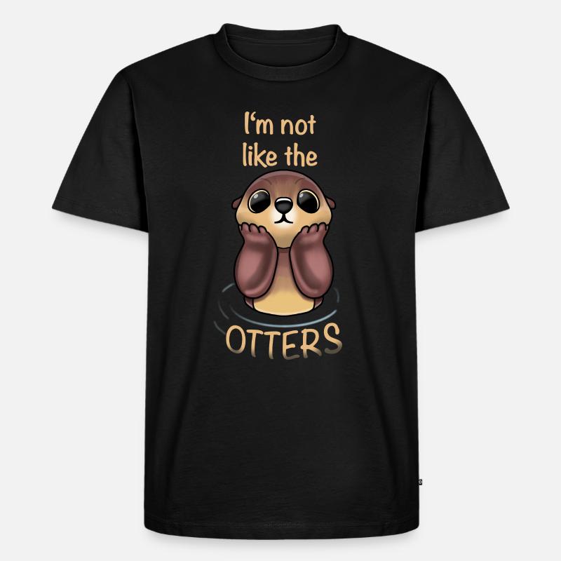 Otter Tier Design - Männer Premium Bio T-Shirt - Schwarz