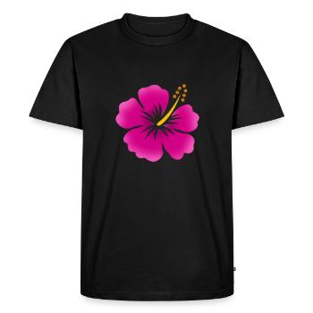 Fleur d’Hibiscus - T-shirt Premium bio Homme - noir - Devant - Nico (187cm)