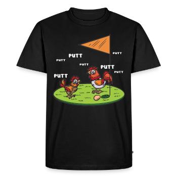 Golf Minigolf Putt Putt Poules Humour - T-shirt Premium bio Homme - noir - Devant - Nico (187cm)
