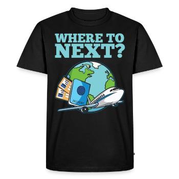 Globetrotter Globetrotter Globe-trotter voyageur du monde Humour - T-shirt Premium bio Homme - noir - Devant - Nico (187cm)