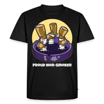 Mégots de cigarettes Fier non-fumeur - T-shirt Premium bio Homme - noir - Devant - Nico (187cm)