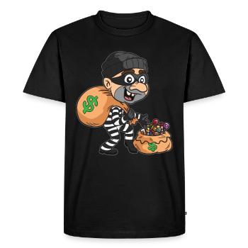 Candy Thief Halloween Burglar Crook Racket - Men's Premium Organic T-Shirt - black - Front - Nico (187cm)