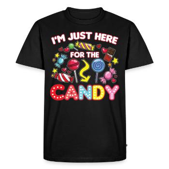 I'm only here for the Candy Halloween joke - Men's Premium Organic T-Shirt - black - Front - Nico (187cm)