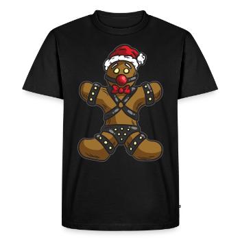Coquin Gingerbread Man Kinky Noël BdM - T-shirt Premium bio Homme - noir - Devant - Nico (187cm)