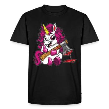 Kawaii Pastel Goth Meurtre Licorne - T-shirt Premium bio Homme - noir - Devant - Nico (187cm)
