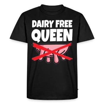 Lait d’avoine Queen sans produits laitiers intolérance au lactose - T-shirt Premium bio Homme - noir - Devant - Nico (187cm)