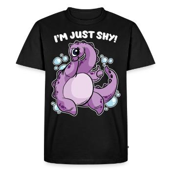 Je suis juste timide Le monstre du Loch Ness - T-shirt Premium bio Homme - noir - Devant - Nico (187cm)