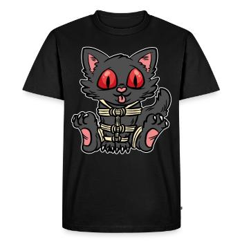 Shibari Kitty BDSM Bondage Lover - Men's Premium Organic T-Shirt - black - Front - Nico (187cm)