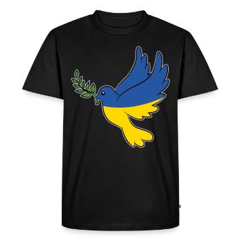 Colombe ukrainienne de la paix - T-shirt Premium bio Homme - noir - Devant - Nico (187cm)