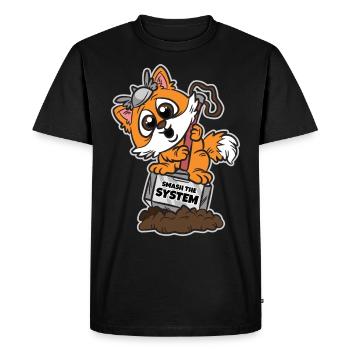 Smash the system anarchist Corgi - Men's Premium Organic T-Shirt - black - Front - Nico (187cm)