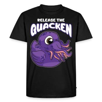 Release the Crockery Octopus Squeaky Duck - Men's Premium Organic T-Shirt - black - Front - Nico (187cm)