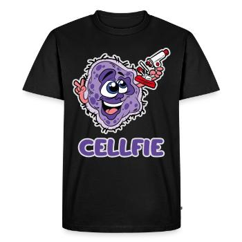Cellfie - Men's Premium Organic T-Shirt - black - Front - Nico (187cm)