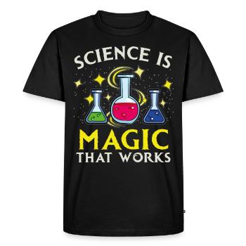 Science is magic that works - Men's Premium Organic T-Shirt - black - Front - Nico (187cm)