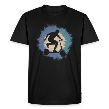 Scooter Scooter électrique Rider Vintage Retro - T-shirt Premium bio Homme - noir - Devant - Nico (187cm)