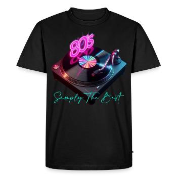 Années 80 - T-shirt Premium bio Homme - noir - Devant - Nico (187cm)