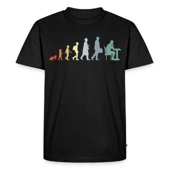 Vintage Chess Evolution - Men's Premium Organic T-Shirt - black - Front - Nico (187cm)