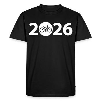 Tour à vélo 2026, VTT 2026, Vélo 2026 - T-shirt Premium bio Homme - noir - Devant - Nico (187cm)
