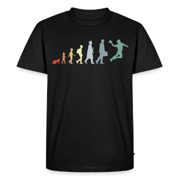 Évolution du handball vintage - T-shirt Premium bio Homme - noir - Devant - Nico (187cm)