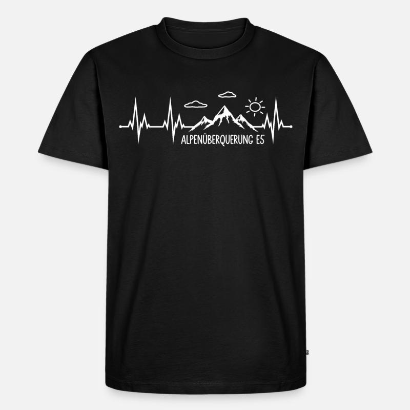 Alpenüberquerung E5 - Männer Premium Bio T-Shirt - Schwarz